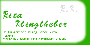 rita klinglheber business card